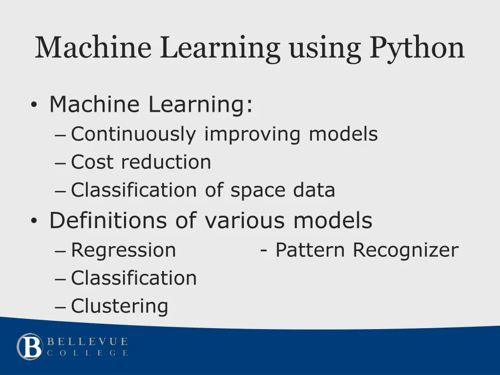 machine learning using python