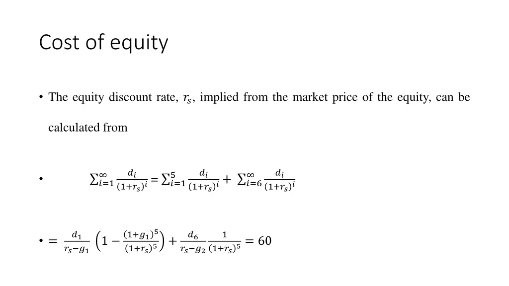 cost of equity