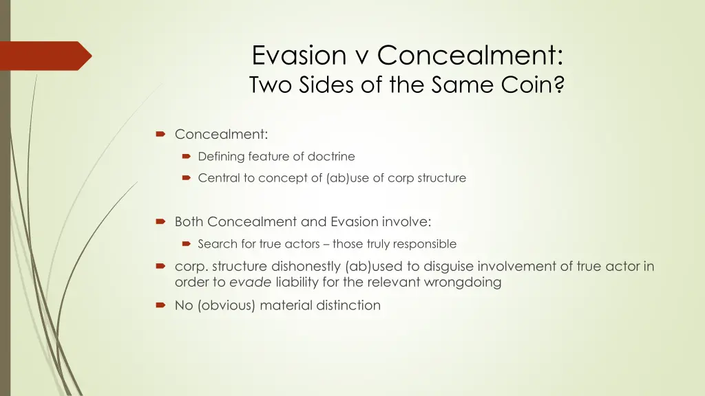 evasion v concealment two sides of the same coin