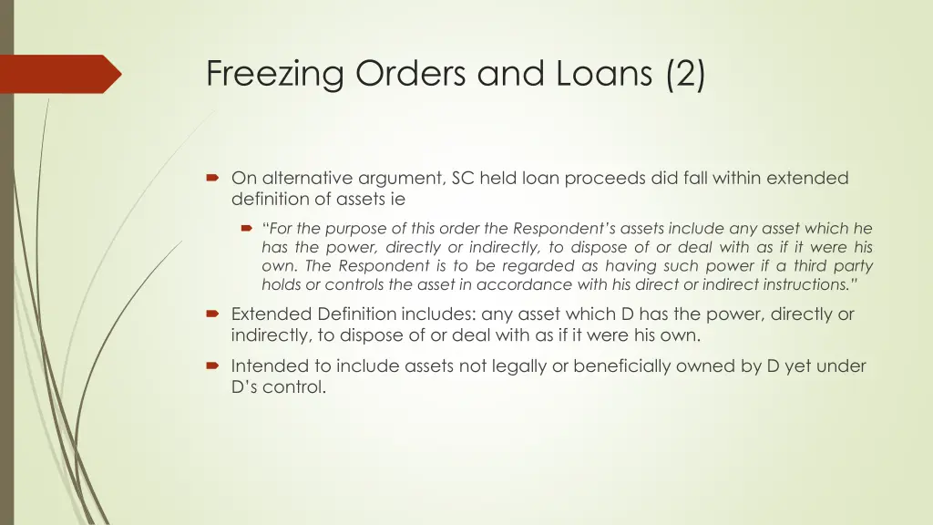 freezing orders and loans 2