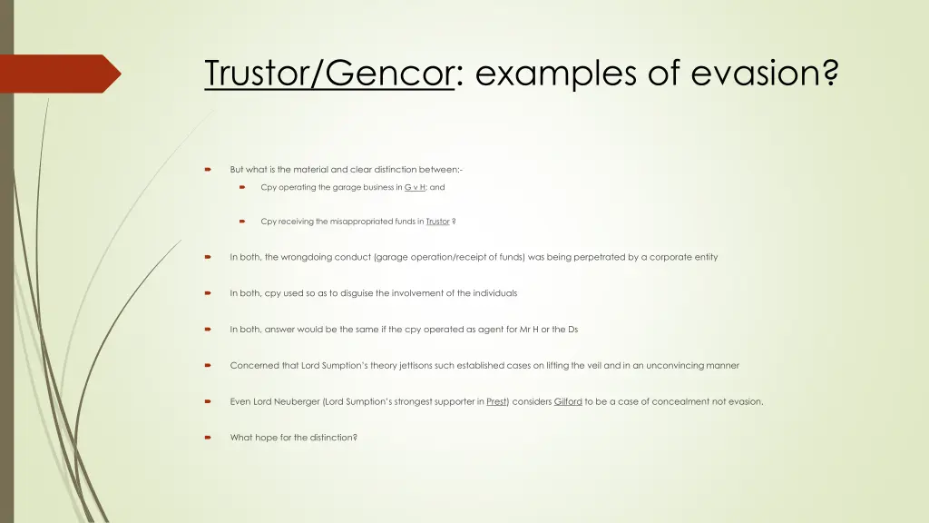 trustor gencor examples of evasion