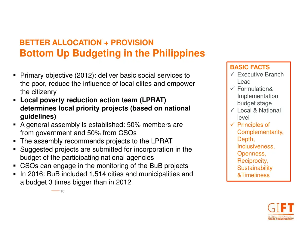 better allocation provision bottom up budgeting