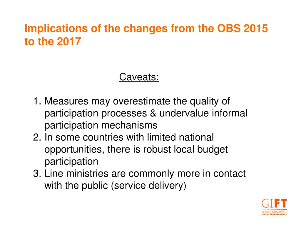 implications of the changes from the obs 2015