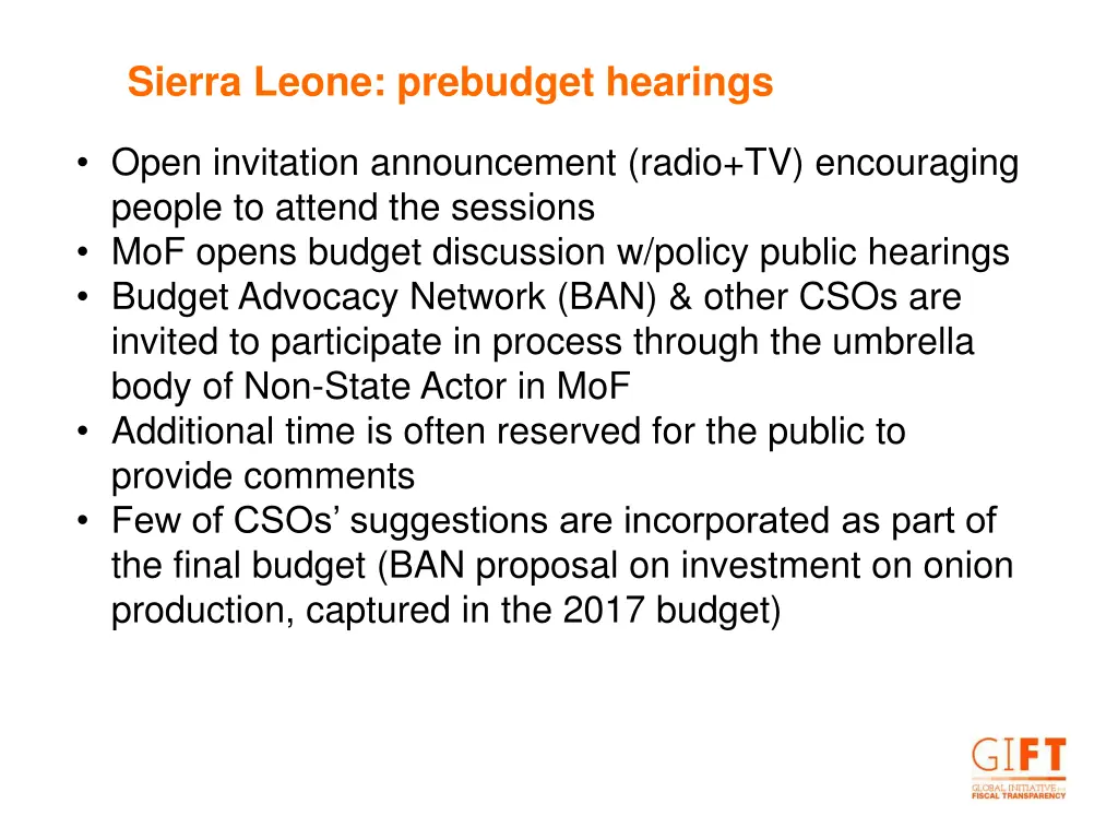 sierra leone prebudget hearings