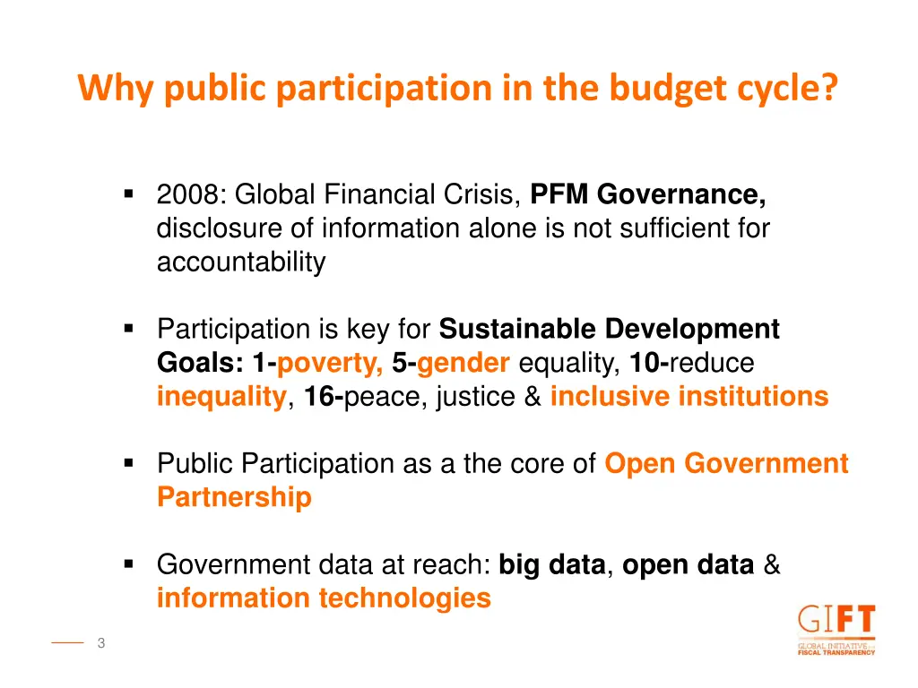 why public participation in the budget cycle