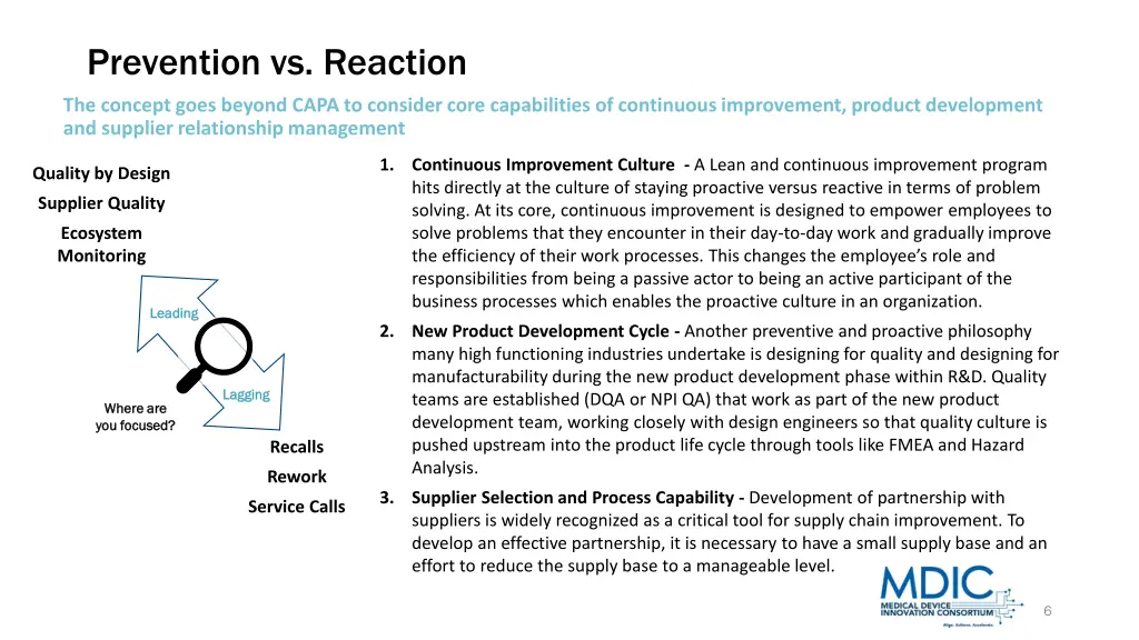 prevention vs reaction