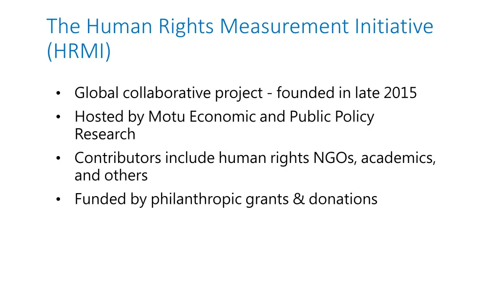 the human rights measurement initiative hrmi