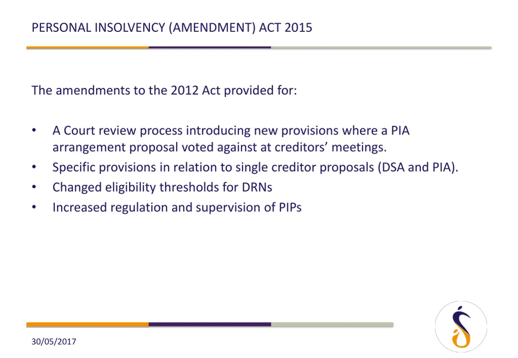 personal insolvency amendment act 2015