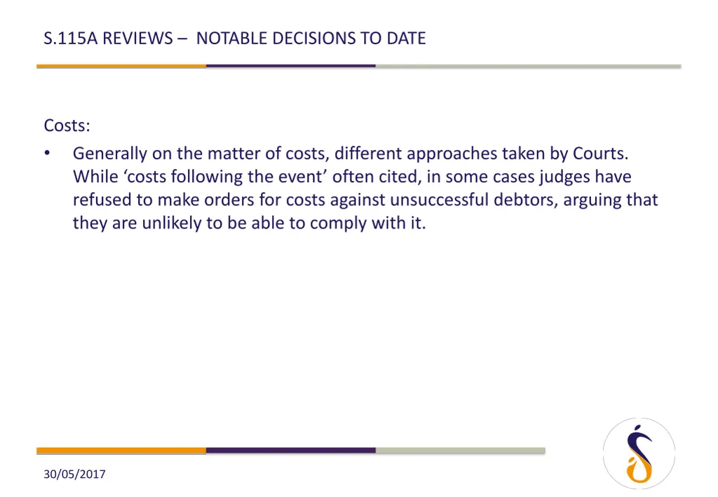 s 115a reviews notable decisions to date 1