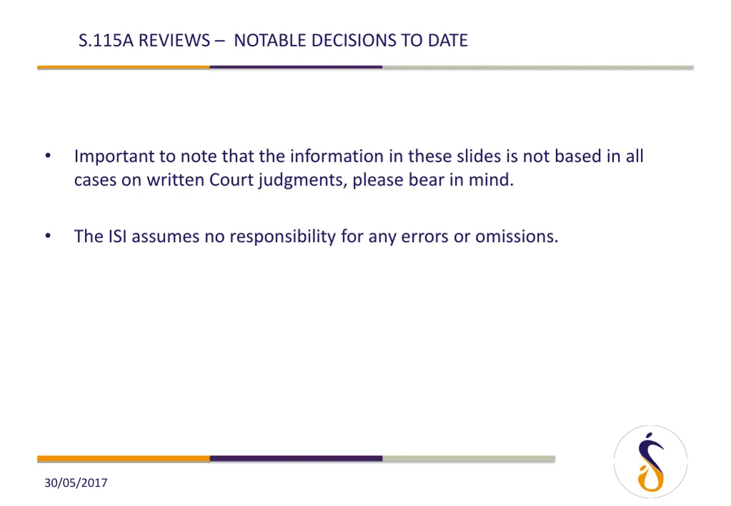 s 115a reviews notable decisions to date