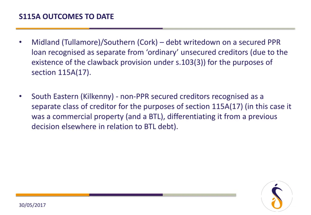 s115a outcomes to date 1