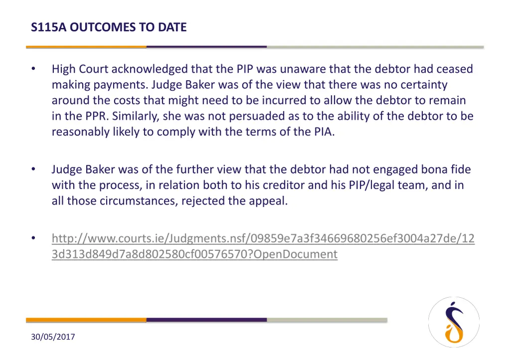 s115a outcomes to date 10