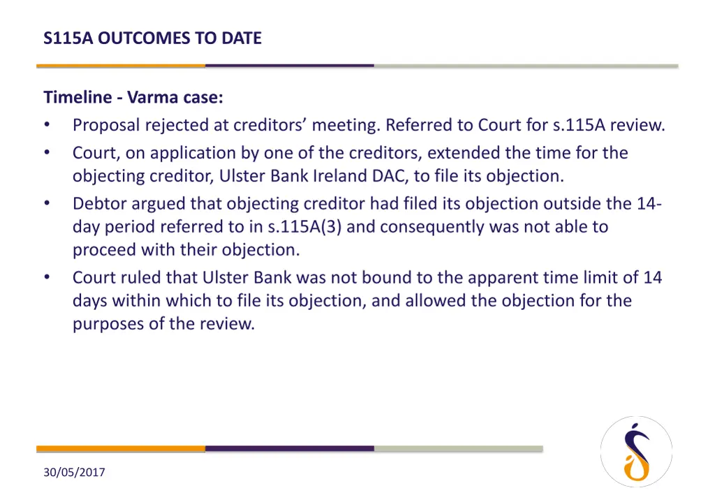 s115a outcomes to date 11