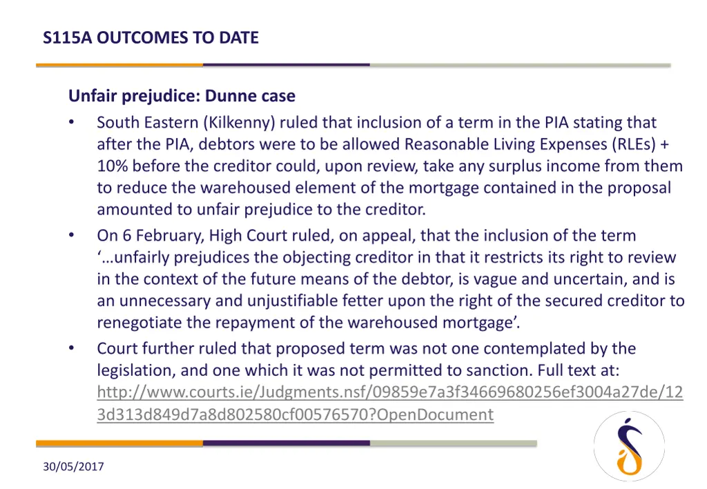 s115a outcomes to date 5