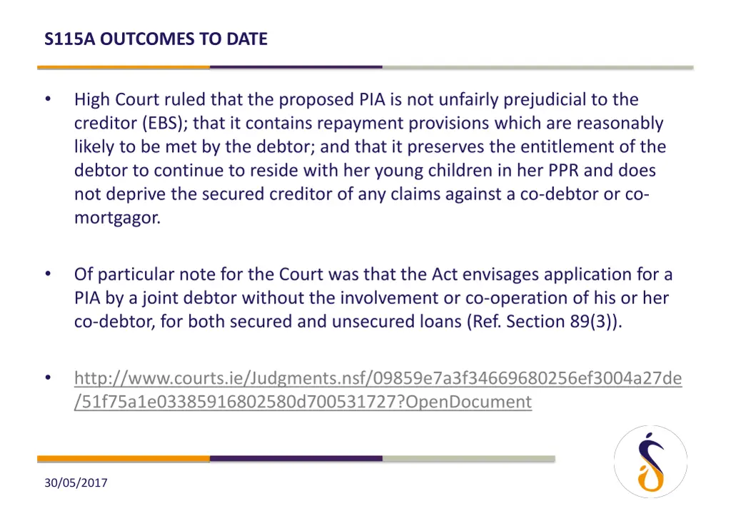 s115a outcomes to date 8