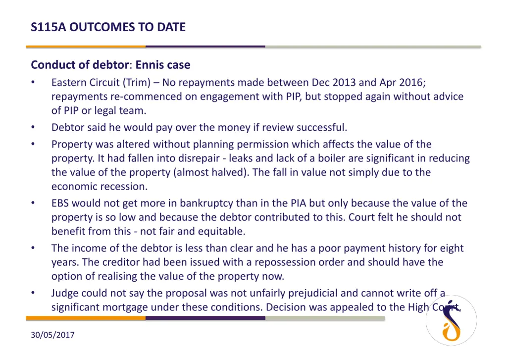 s115a outcomes to date 9