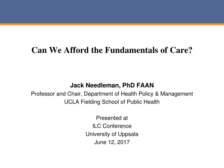 can we afford the fundamentals of care