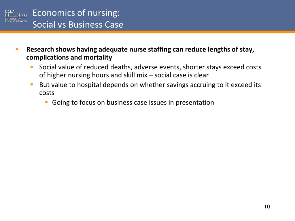 economics of nursing social vs business case