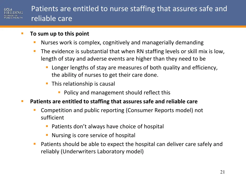 patients are entitled to nurse staffing that