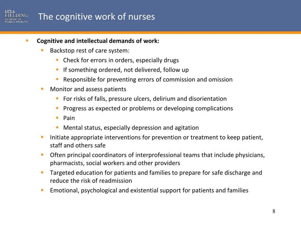 the cognitive work of nurses