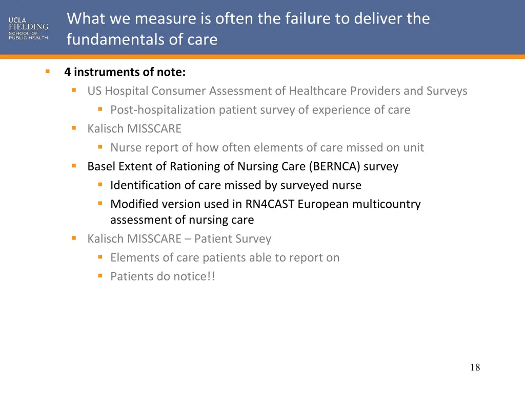 what we measure is often the failure to deliver