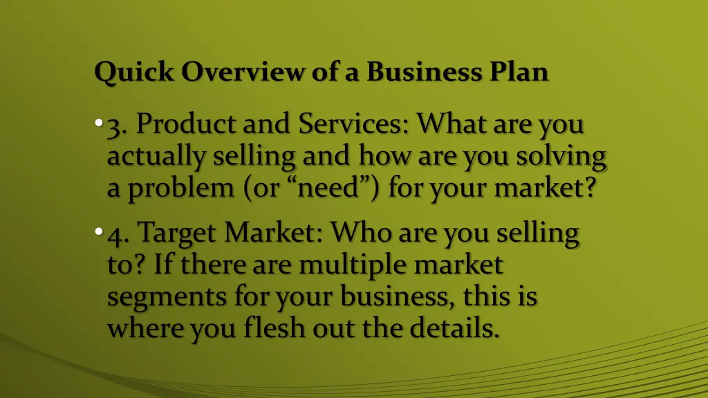 quick overview of a business plan 1