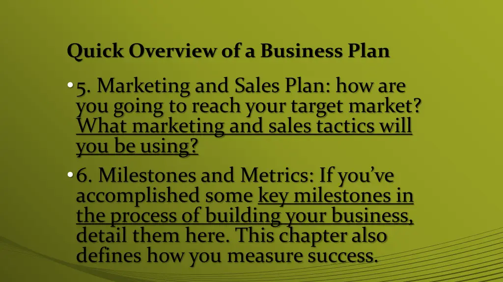 quick overview of a business plan 2