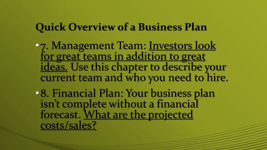 quick overview of a business plan 3