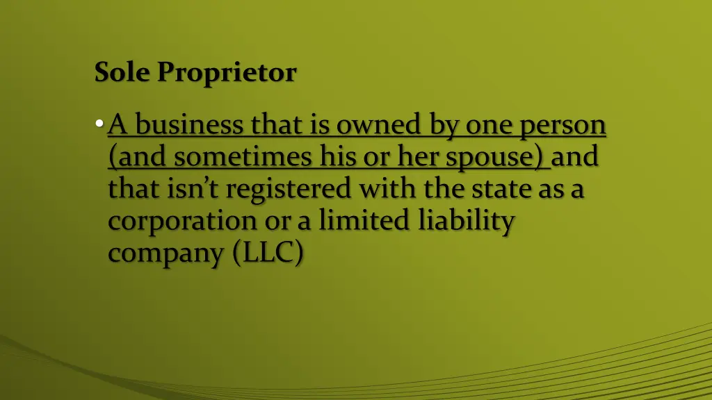 sole proprietor