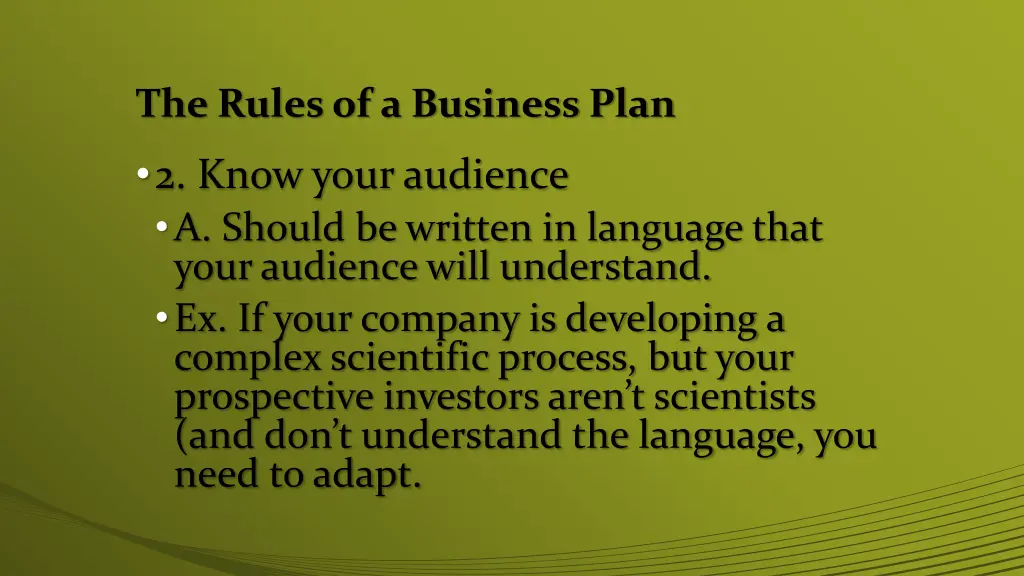 the rules of a business plan 1