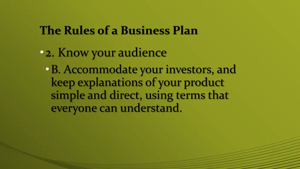 the rules of a business plan 2