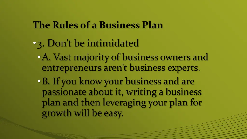 the rules of a business plan 3