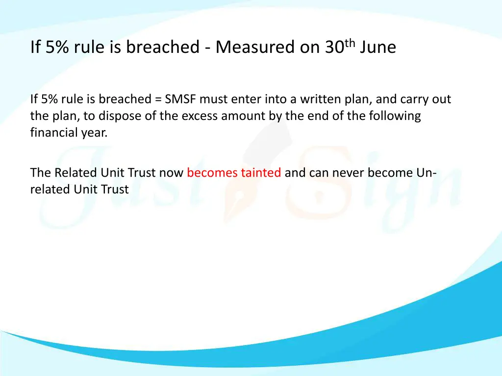 if 5 rule is breached measured on 30 th june