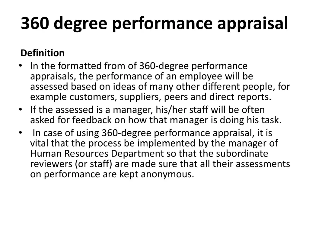 360 degree performance appraisal