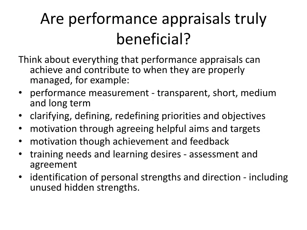 are performance appraisals truly beneficial