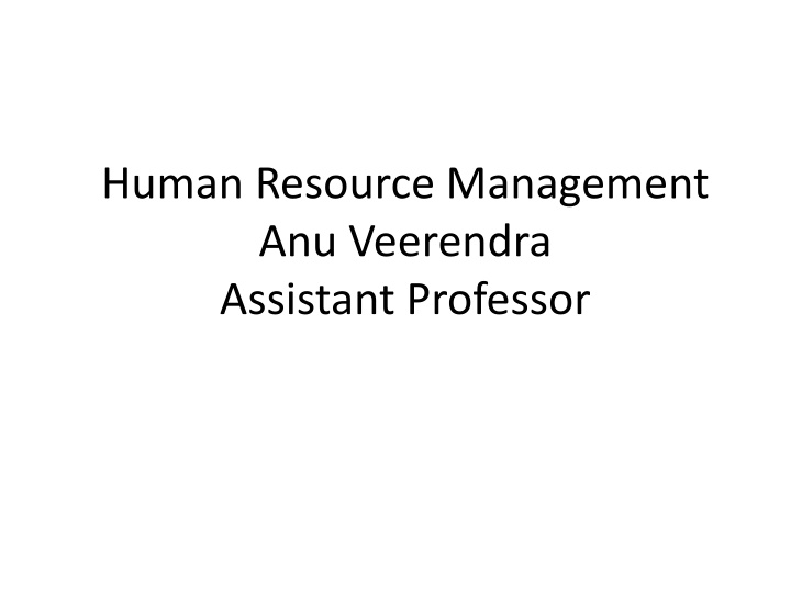 human resource management anu veerendra assistant