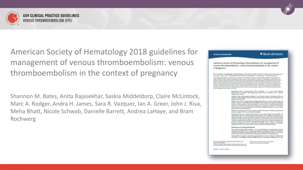 american society of hematology 2018 guidelines