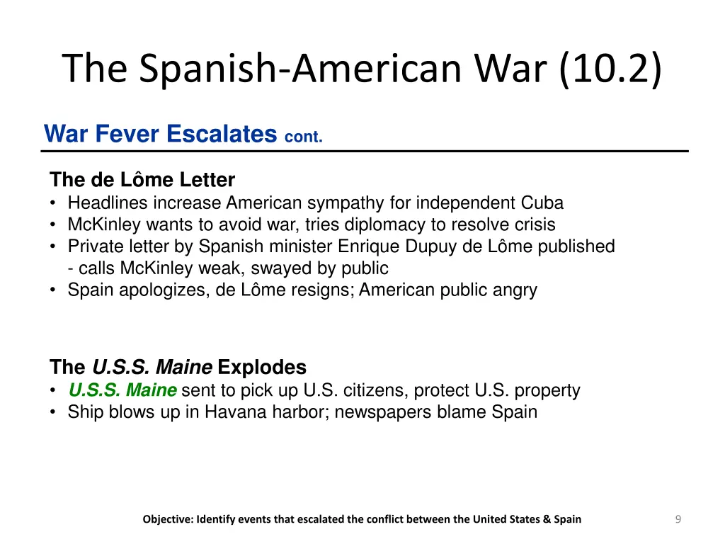 the spanish american war 10 2 2