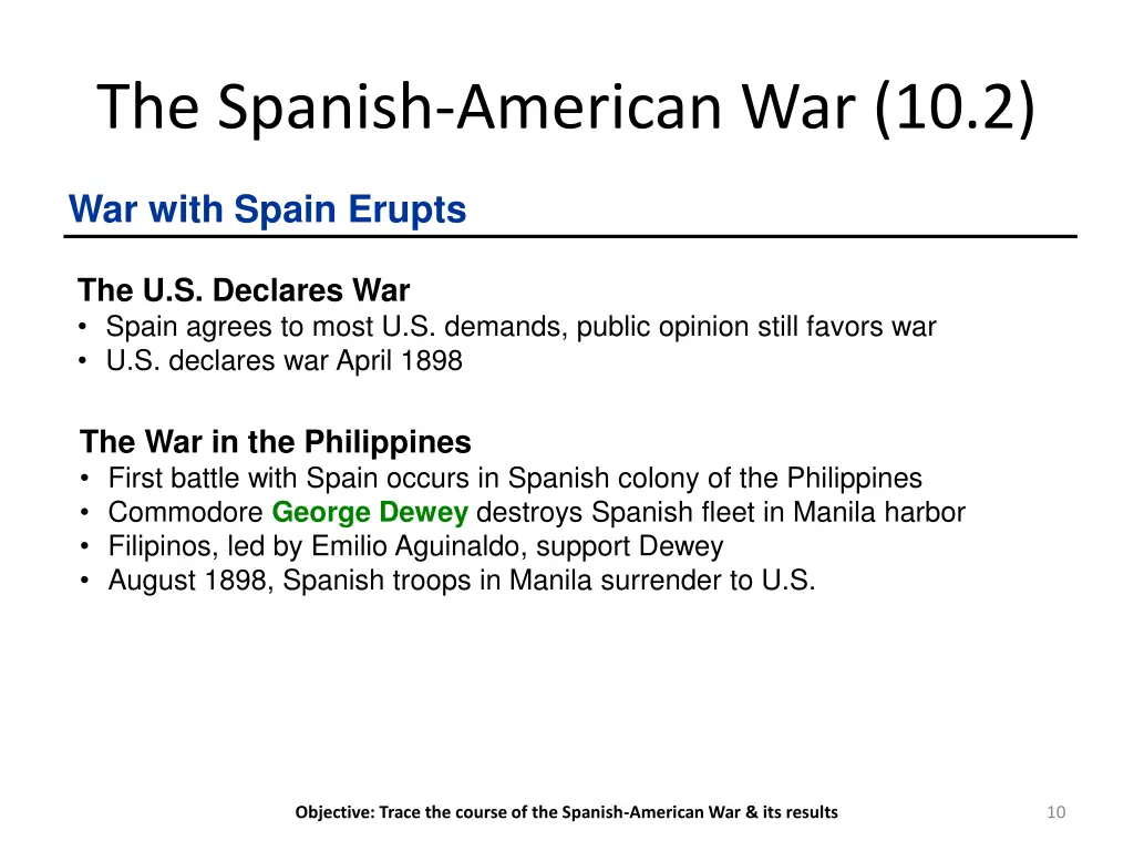 the spanish american war 10 2 3