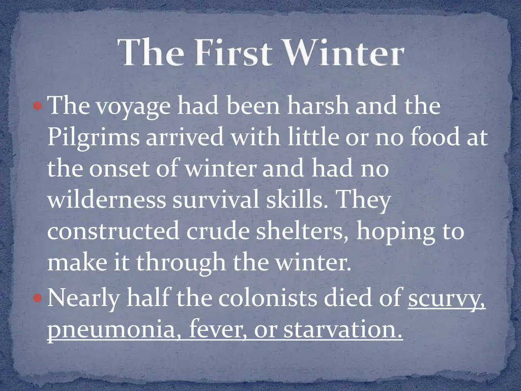 the first winter