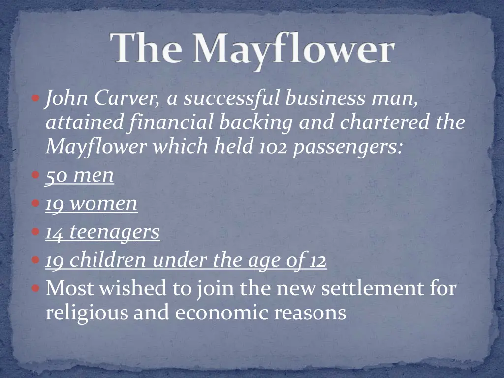 the mayflower