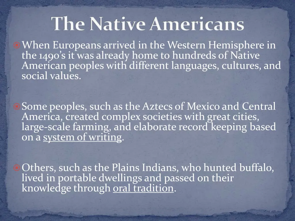 the native americans