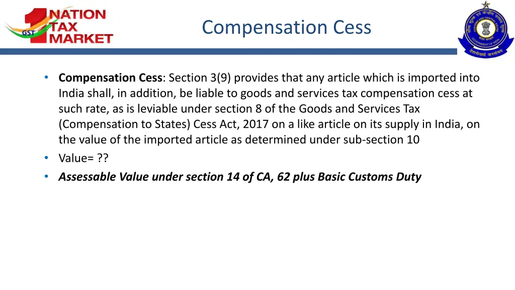 compensation cess