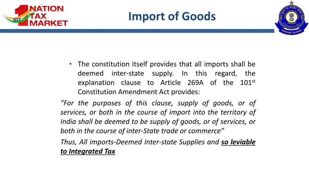 import of goods