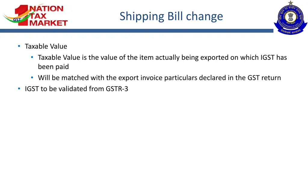 shipping bill change