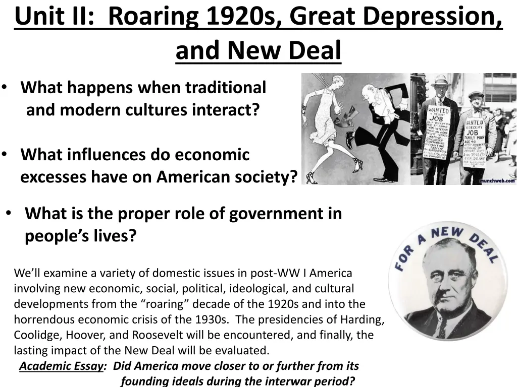 unit ii roaring 1920s great depression