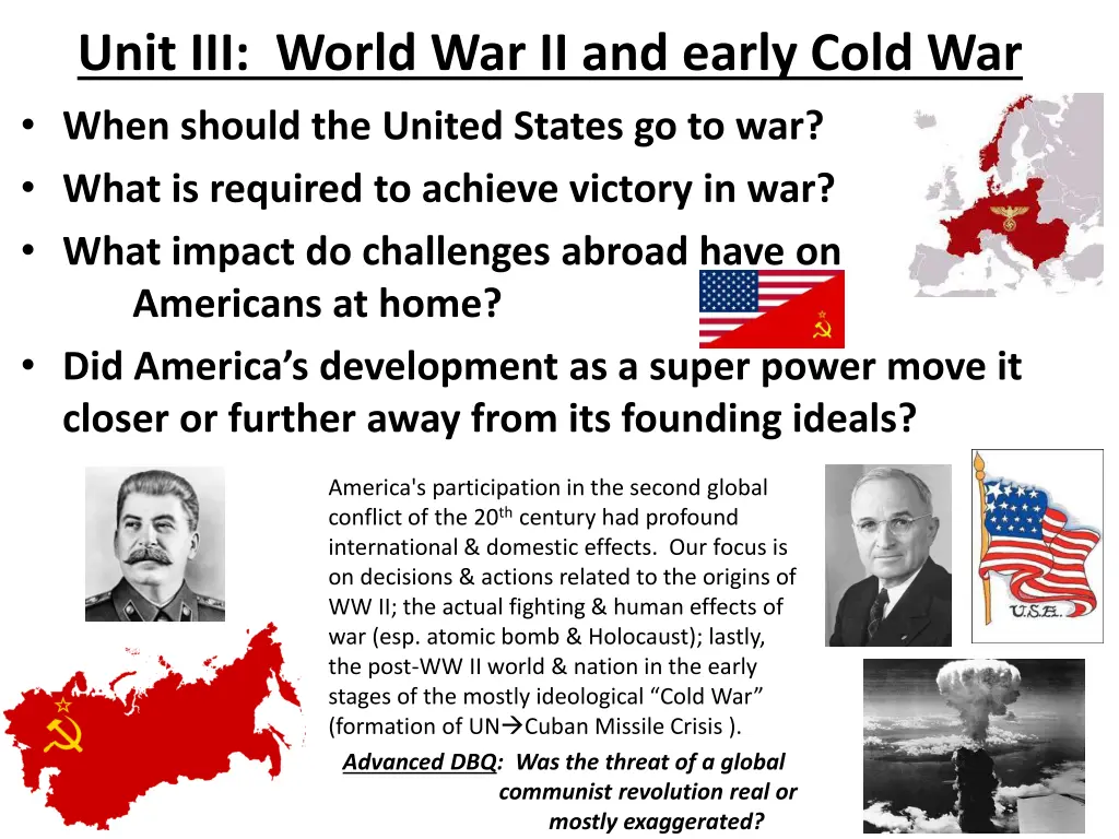 unit iii world war ii and early cold war when