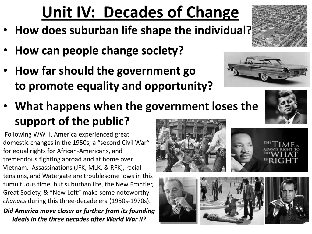 unit iv decades of change how does suburban life