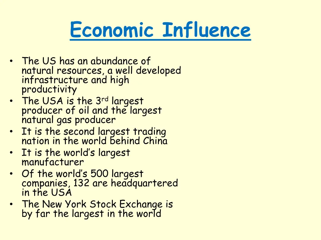 economic influence 1