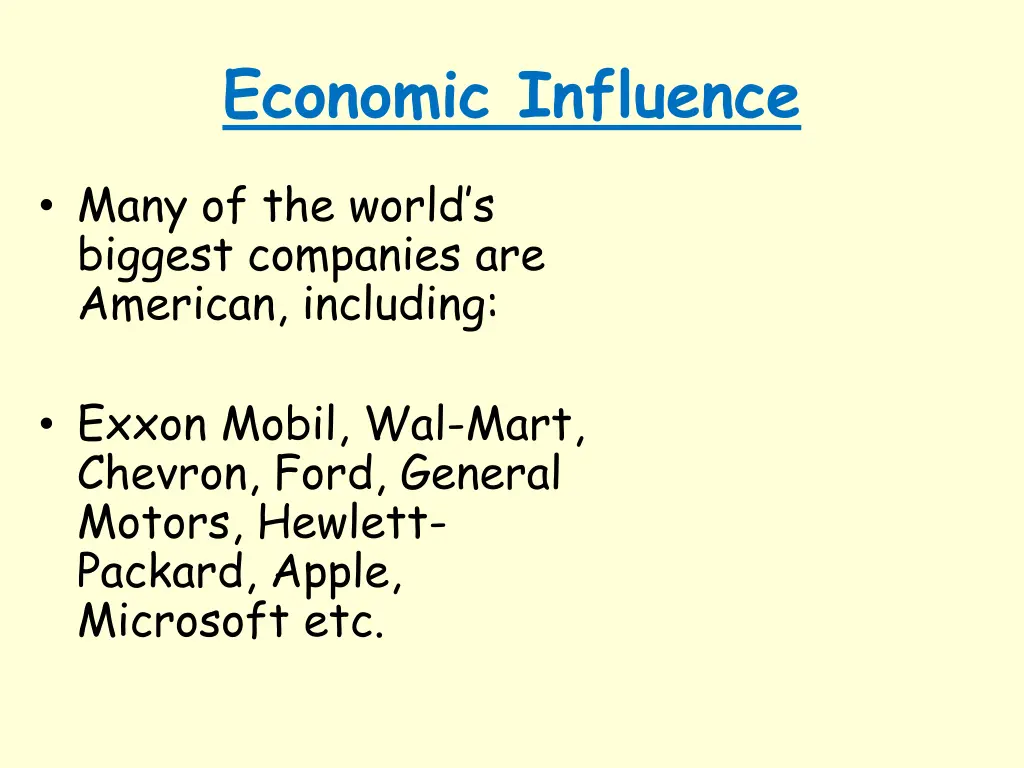 economic influence 2